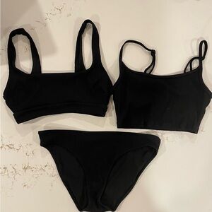 Aerie Ribbed Black Bikini Set